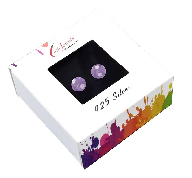 Clous d'oreilles améthyste, boule, 6mm, rhodié | Marco Schreier