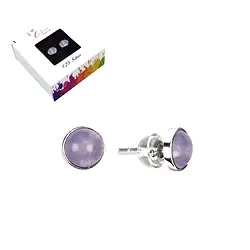 0601245208 Earrings with Cabochons, Amethyst, 8mm | Schreier gems, healing stones & jewelry
