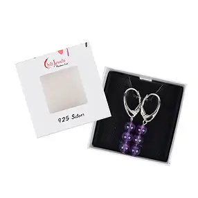 Ohrhänger Amethyst, 6mm-Kugeln, rhodiniert | GH Edelsteine, Heilsteine & Schmuck