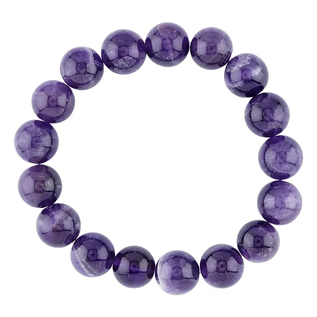 Bracelet, Améthyste (Chevron foncée), boules de 12mm | Marco Schreier
