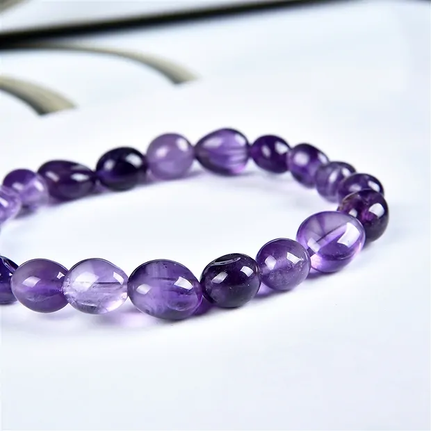 Bracelet, amethyst extra, 06-08mm nuggets | wholesaler gems & healing stones