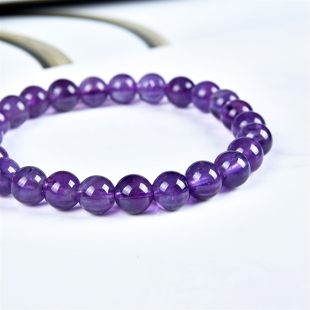 Bracelet, amethyst extra, 08mm beads | wholesaler gems, healing stones & jewelry