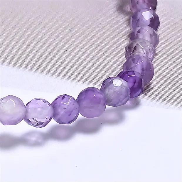 Bracciale, ametista, perline 03 mm, sfaccettate, 14 cm (corto) | Marco Schreier