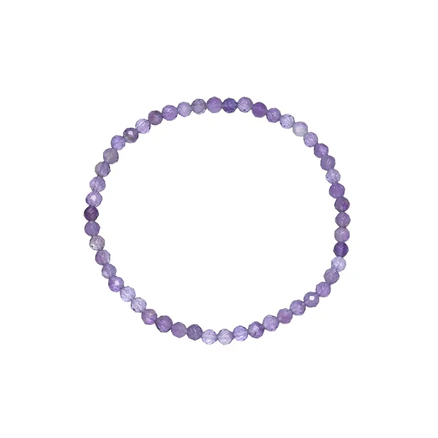 Bracciale, ametista, perline 03 mm, sfaccettate, 14 cm (corto) | Marco Schreier