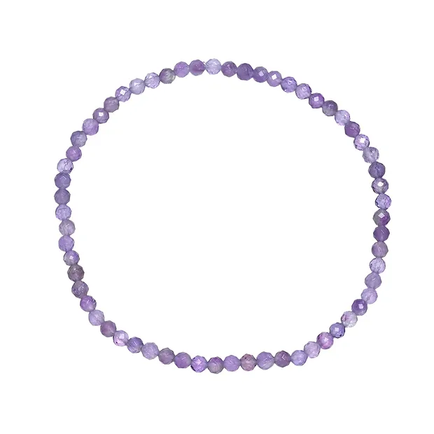 Bracelet, amethyst, 03mm beads, faceted, 19cm | wholesaler gems & healing stones