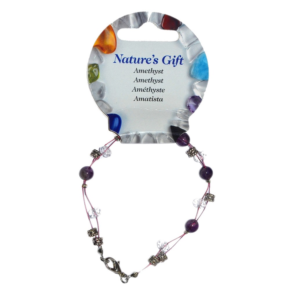 Bracciale a filo, ametista, perline 06 mm, per supporto da terra | Marco Schreier