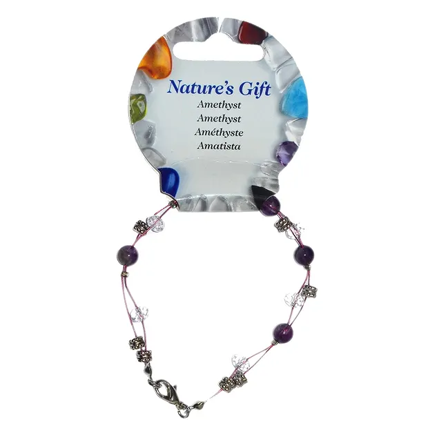 Pulsera de alambre, amatista, cuentas 06mm, para soporte de suelo | Marco Schreier