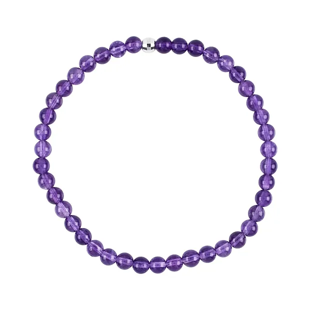 Bracelet, amethyst, 04mm beads | minerals trade - gems, healing stones & jewelry