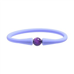 0601261115 Pulsera amatista bola (8mm), silicona (violeta), 15cm (corta) | Marco Schreier