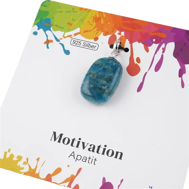 Pendant apatite (stab.), Tumbled Stone small, rhodiniert | Marco Schreier