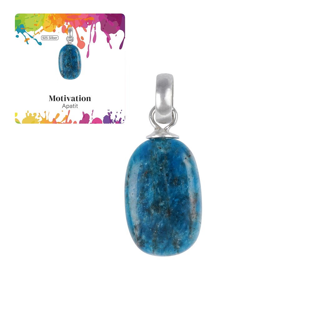 Pendant apatite (stab.), Tumbled Stone small, rhodiniert | Marco Schreier