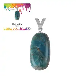 0602025107 Pendentif Apatite (stab.), Pierre roulée grande, rhodié | Marco Schreier