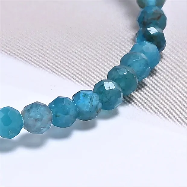 Armband, Apatit (stab.), 03mm Kugeln, facettiert, 14cm (kurz) | Marco Schreier