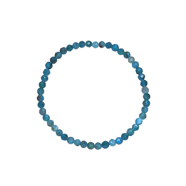 Pulsera, apatita (estabilizado), 03mm cuentas, facetado, 14cm (corto) | Marco Schreier