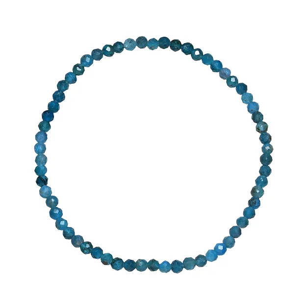 Bracelet, apatite (stab.), 03mm beads, faceted, 19cm | Marco Schreier