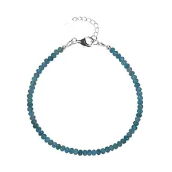 06020590411 Bracelet apatite (stab.), 3.5 mm button faceted, extension chain, rhodiniert | Marco Schreier