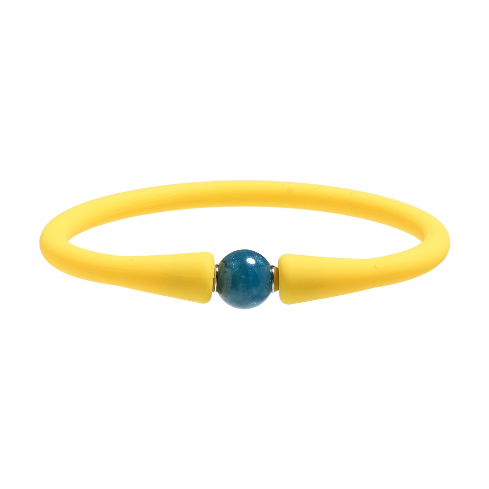 Bracelet Apatit ball (8mm), silicone (yellow), 15cm (short)  | Marco Schreier