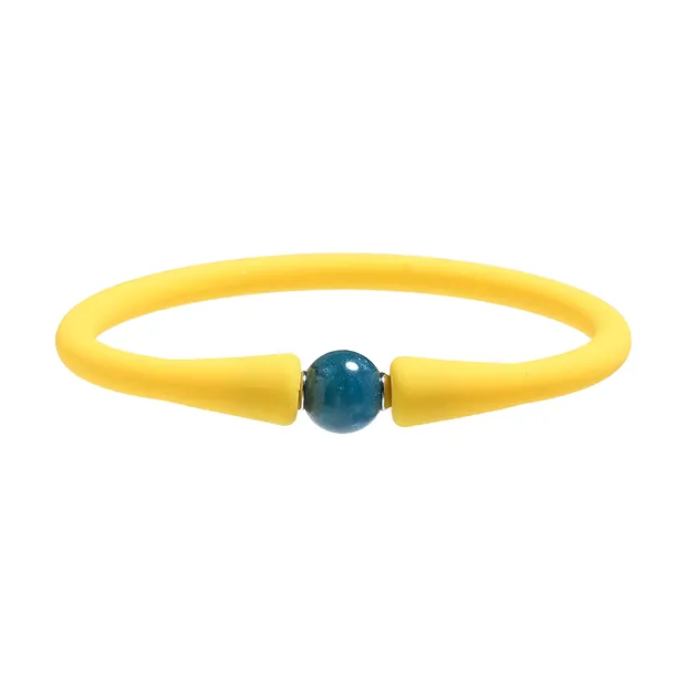 Armband Apatit (stab.), Silikon (gelb), 15cm (kurz) | Marco Schreier
