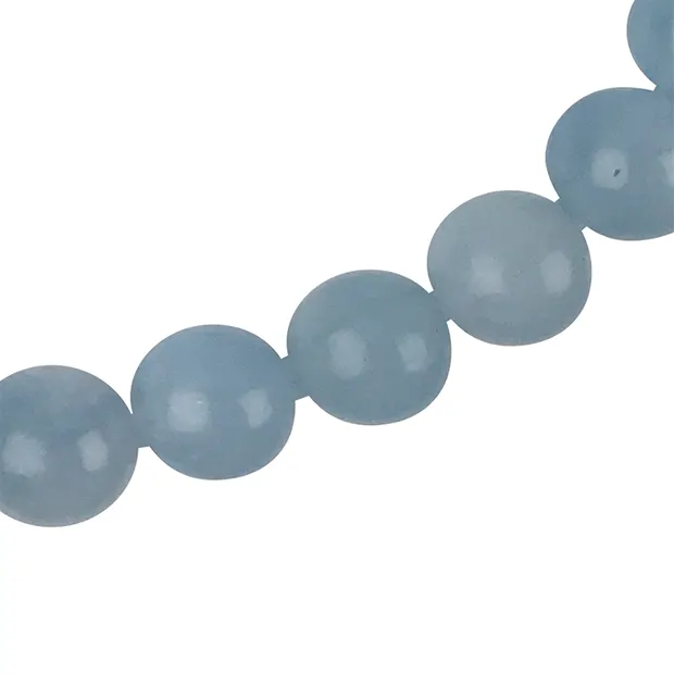Necklace Aquamarine, beads (6.5mm), rhodiniert | gems, healing stones & jewelry