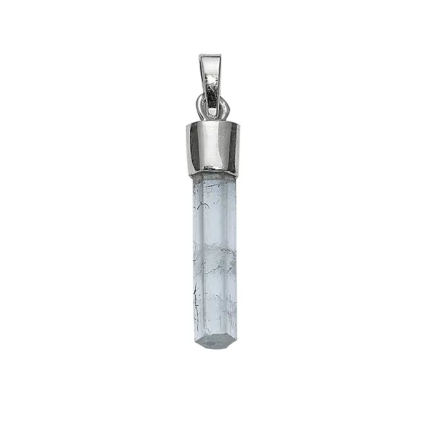Pendentif Aigue-marine, cristal brut (3,0cm), 3,5cm, capuchon en argent | Marco Schreier