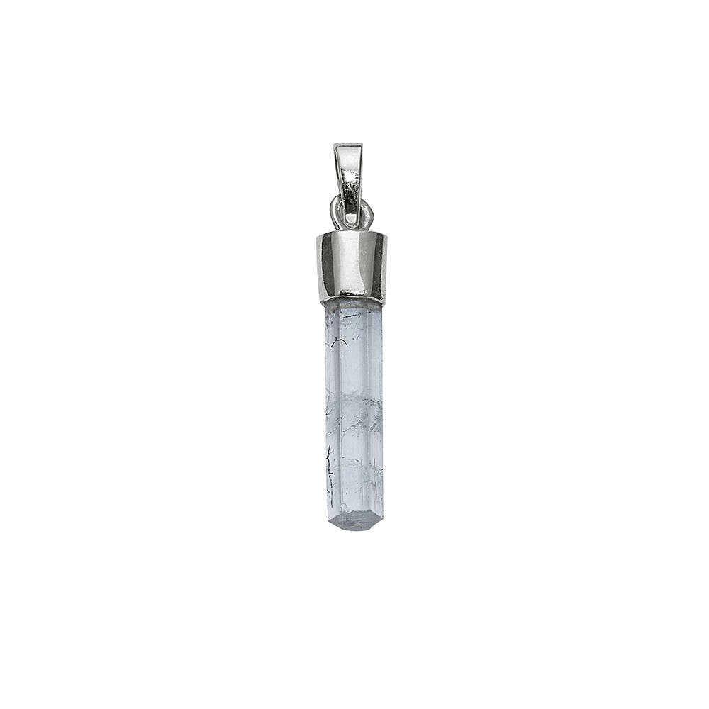 Pendentif Aigue-marine, cristal (20 - 30mm), 3,0 - 4,0cm, platiné | Marco Schreier