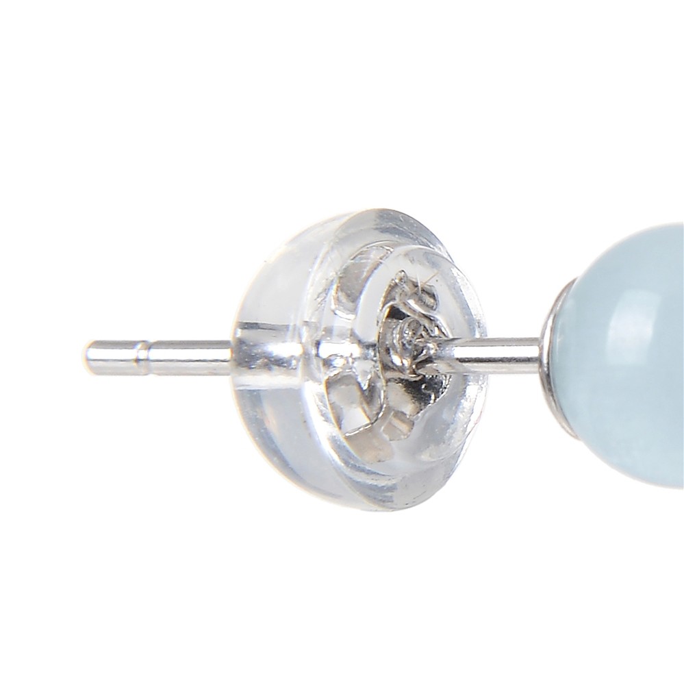 Ohrstecker Aquamarin, Kugel, 4mm, rhodiniert | Edelsteine, Heilsteine & Schmuck