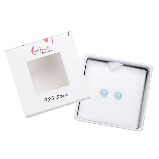 Clous d'oreilles Aigue-marine, boule, 4mm, rhodié | Marco Schreier