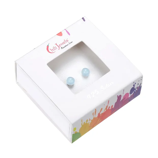 Ohrstecker Aquamarin, Kugel, 4mm, rhodiniert | Edelsteine, Heilsteine & Schmuck