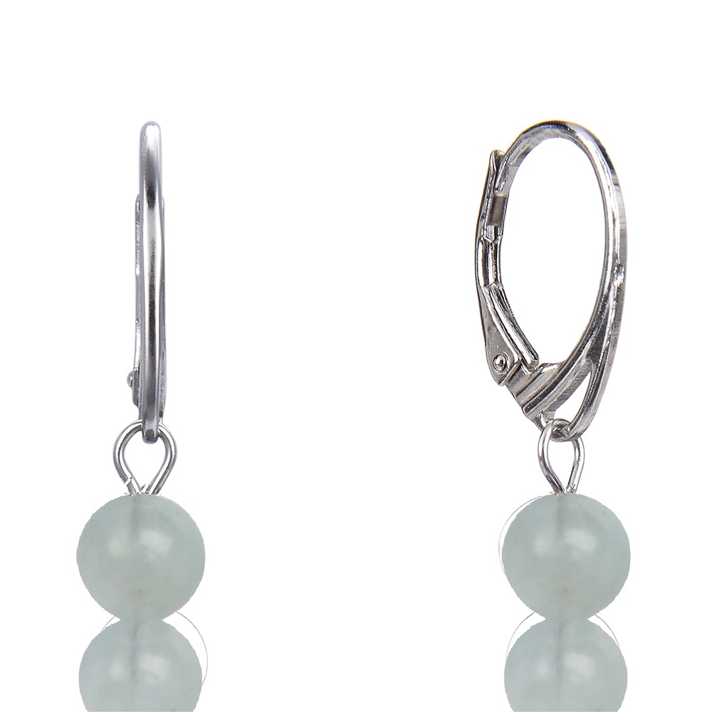 Orecchini di Acquamarina, perline da 6 mm, rodiati | Marco Schreier