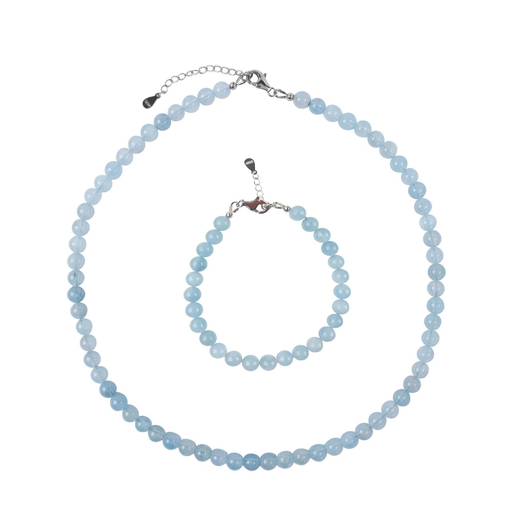 Orecchini di Acquamarina, perline da 6 mm, rodiati | Marco Schreier