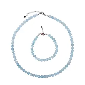 Ohrhänger Aquamarin, 6mm-Kugeln, rhodiniert | Edelsteine, Heilsteine & Schmuck
