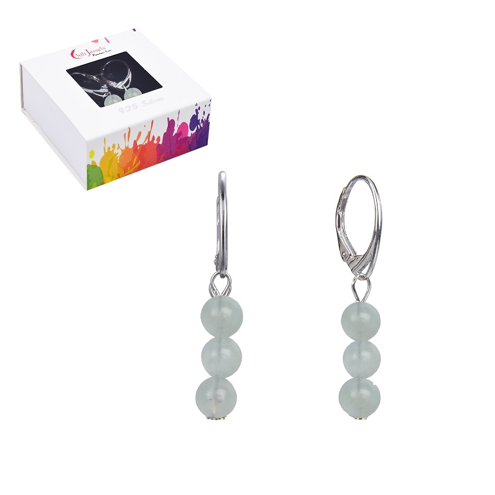 Orecchini di Acquamarina, perline da 6 mm, rodiati | Marco Schreier