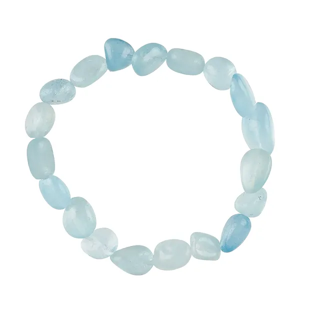 Bracelet, Aquamarine, 09 - 14mm nuggets | wholesaler gems & healing stones