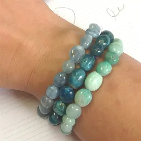 Bracelet, Aquamarine, 08-10mm nuggets | wholesale gems, healing stones & jewelry