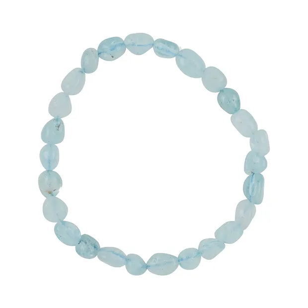 Armband, Aquamarin, 08-10mm Nuggets | Schreier Edelsteine, Heilsteine & Schmuck
