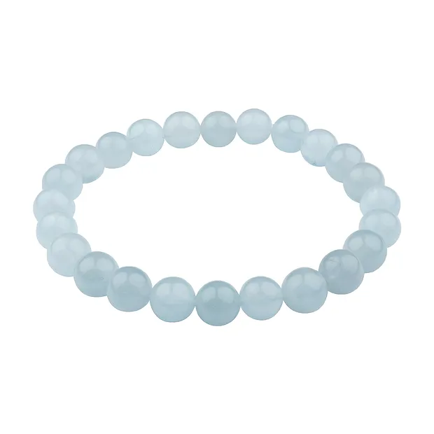 Bracelet, Aquamarine, 08mm beads | wholesaler gems, healing stones & jewelry