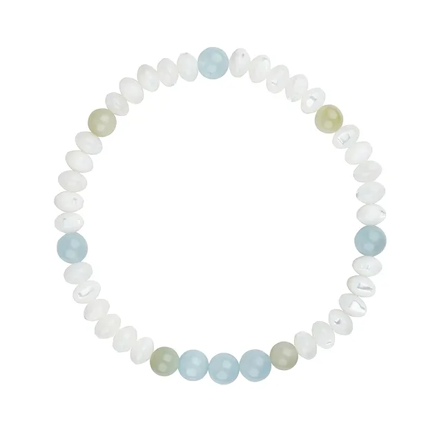 Bracelet Mother of Pearl, Aquamarine, Serpentine | Marco Schreier