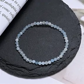 Armband, Aquamarin, 03mm Kugeln, facettiert, 14cm (kurz) | Marco Schreier