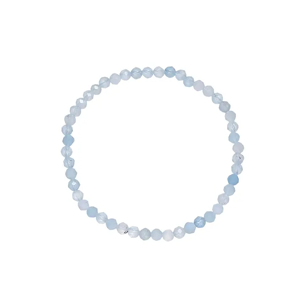 Armband, Aquamarin, 03mm Kugeln, facettiert, 14cm (kurz) | Marco Schreier
