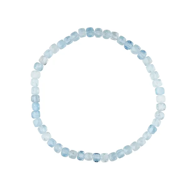 Bracelet, Aigue-marine, 04mm cube, facetté | Marco Schreier