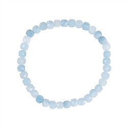 0602251006 Bracelet, Aquamarine, 05mm cube, faceted | wholesaler gems & healing stones