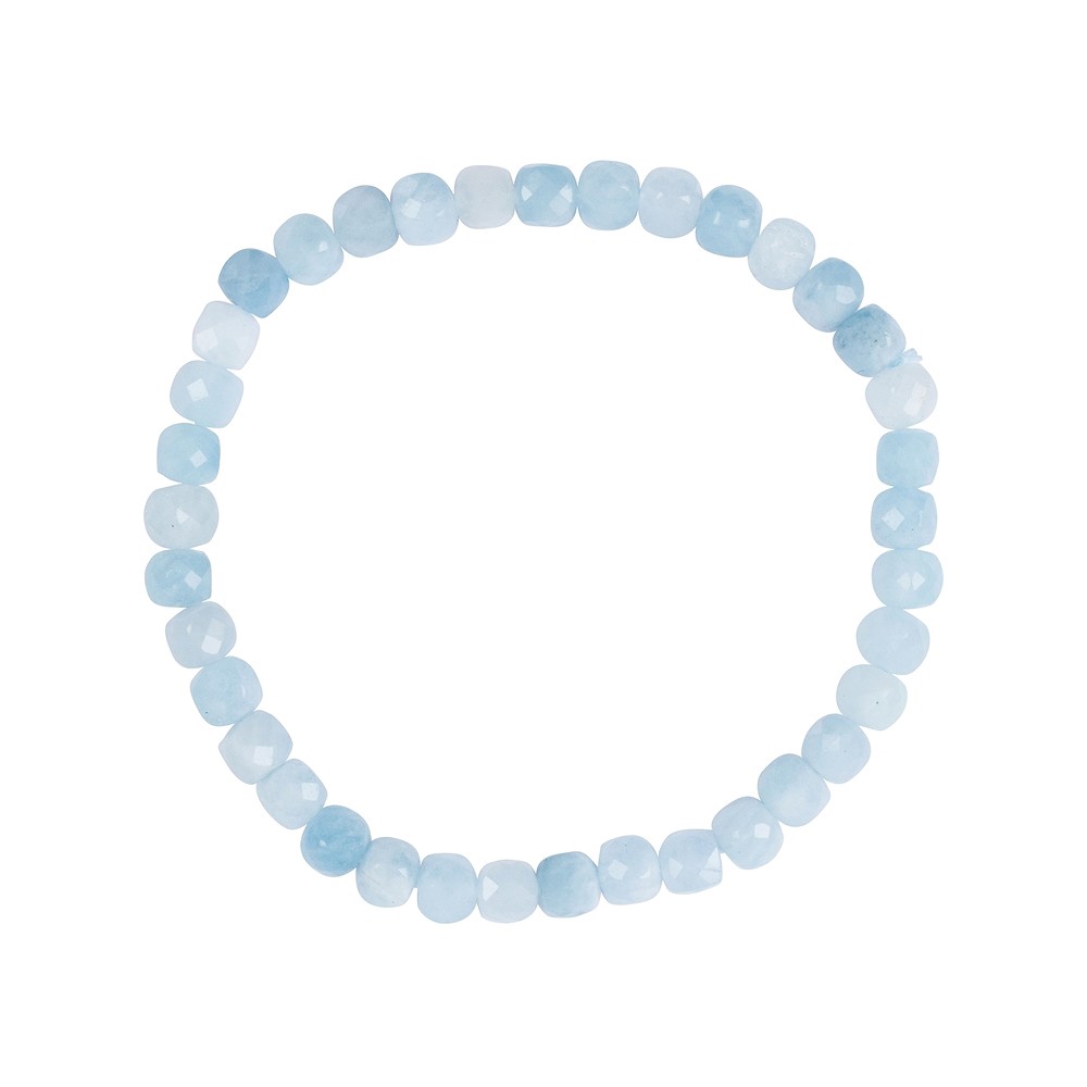 Armband, Aquamarin, 05mm Würfel, facettiert | Edelsteine, Heilsteine & Schmuck