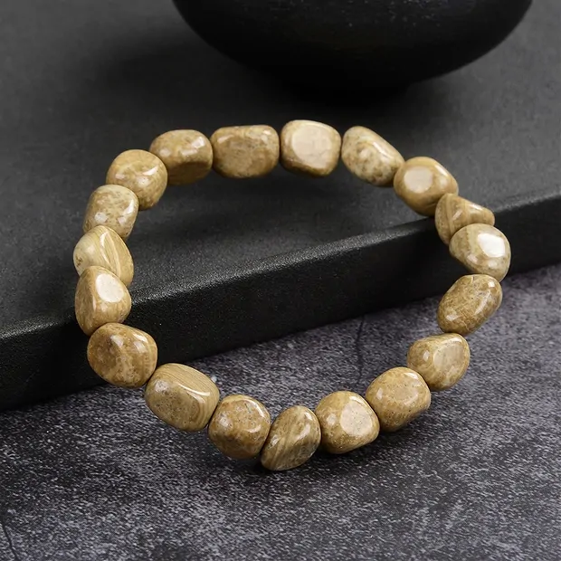 Bracelet, aragonite (Eichenberg), 08-10mm nuggets | Marco Schreier