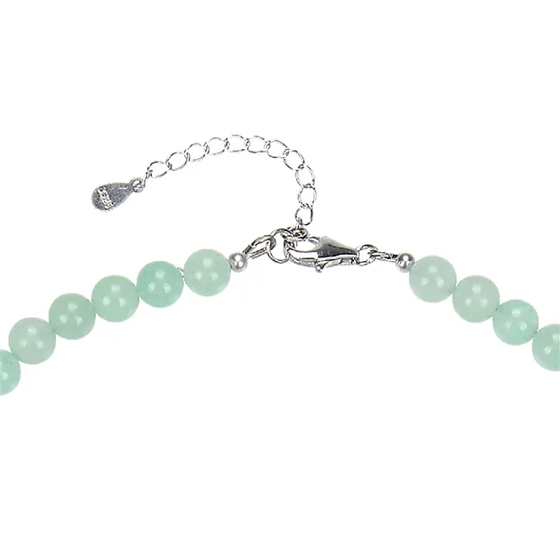 Collana di avventurina, perline (6 mm), rodiato, catena di prolungamento | Marco Schreier