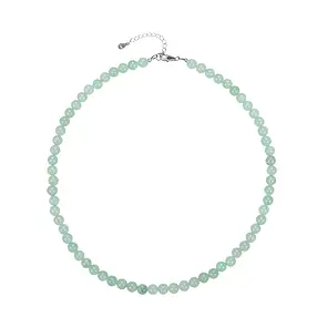 Kette Aventurin, Kugeln (6mm), rhodiniert | GH Edelsteine, Heilsteine & Schmuck