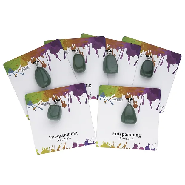 Ciondolo in avventurina, piccola pietra burattata, rodiato | Marco Schreier