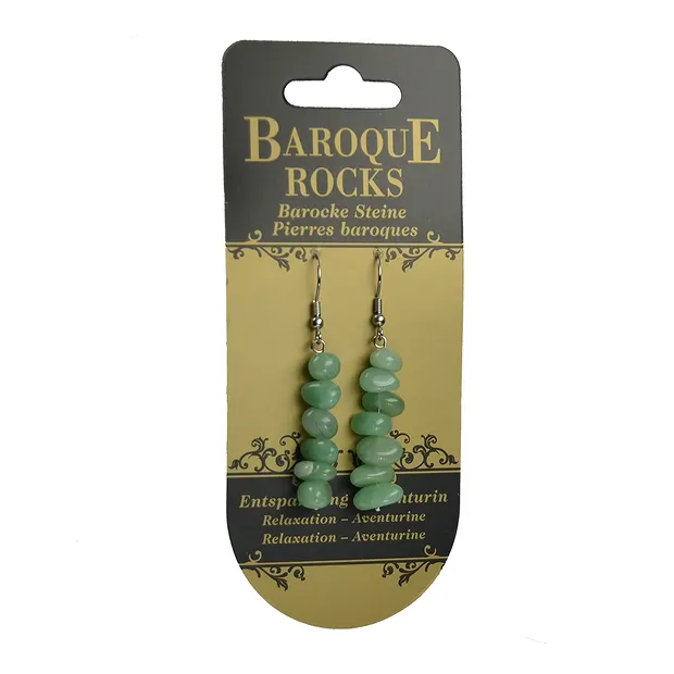 Earrings Baroque Classic, aventurine | wholesaler gems, healing stones & jewelry