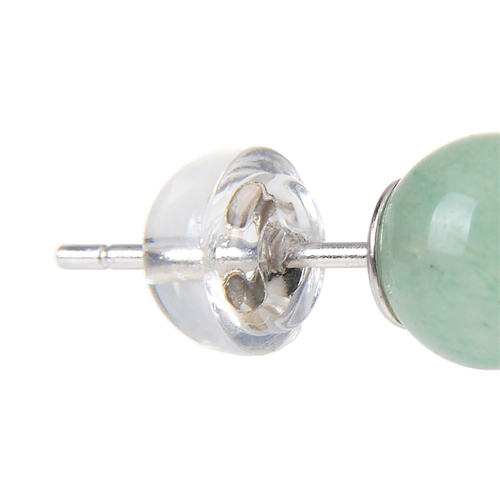 Clous d'oreilles Aventurine, boule, 6mm, rhodié | Marco Schreier