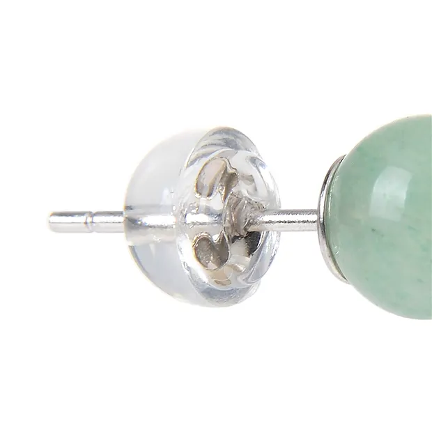 Ohrstecker Aventurin, Kugel, 6mm, rhodiniert | Edelsteine, Heilsteine & Schmuck