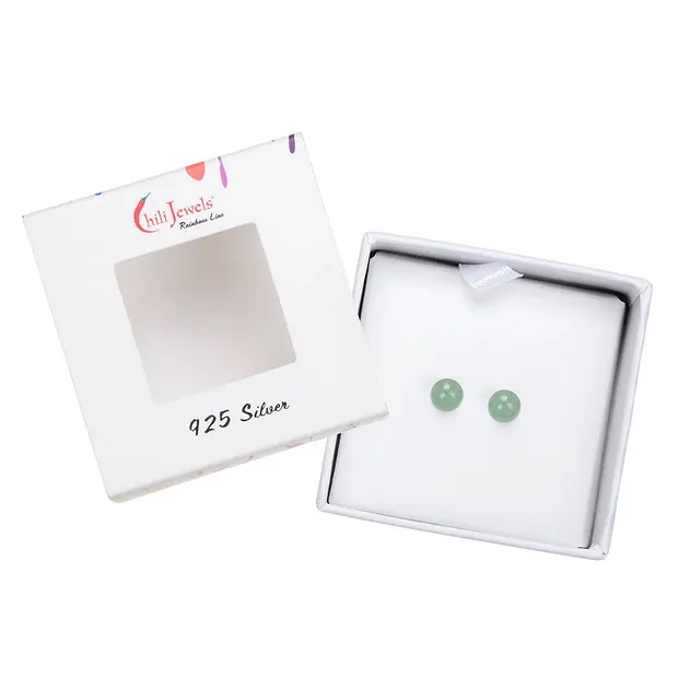 Ohrstecker Aventurin, Kugel, 6mm, rhodiniert | Edelsteine, Heilsteine & Schmuck